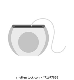 Dental floss icon in flat style isolated on white background. Dentistry symbol