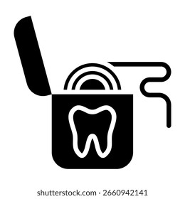 Ilustración vectorial de glifo de icono de hilo dental