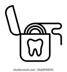 Ilustración vectorial de línea de ícono de hilo dental