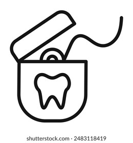 Icono de hilo dental en estilo relleno