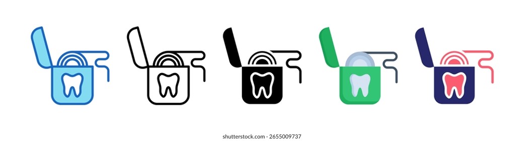 Dental Floß Symbol mehrere Stil Set Sammlung.