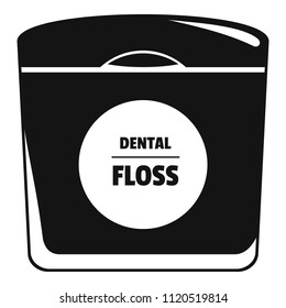 Dental floss icon. Simple illustration of dental floss vector icon for web design isolated on white background