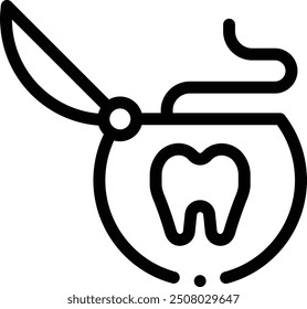 dental floss icon. Thin Linear Style Design Isolated On White Background