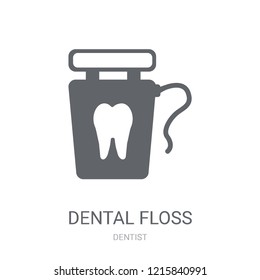 Dental floss icon. Trendy Dental floss logo concept on white background from Dentist collection. Suitable for use on web apps, mobile apps and print media.