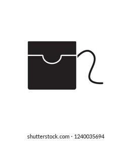 dental floss icon vector glyph style. dental icon