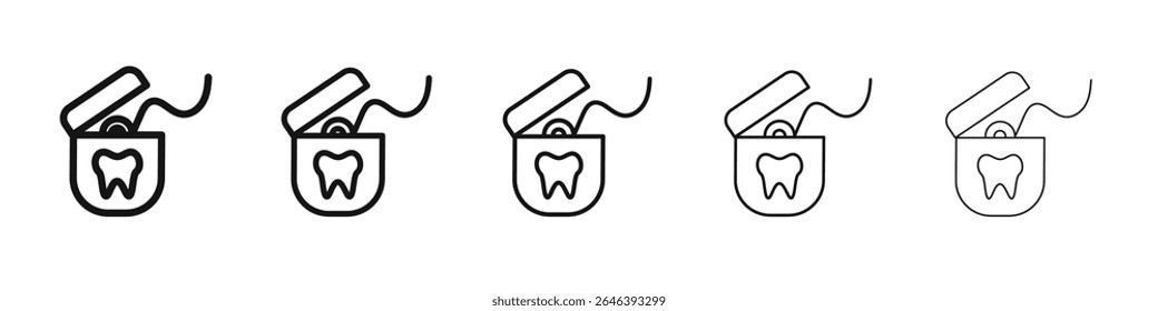 Ícone de fio dental vetor estrutura de tópicos conjunto sinal de ilustração
