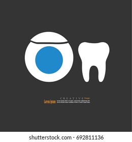 Dental floss icon.vector illustration.