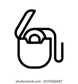 dental floss line icon illustration vector graphic. Simple element illustration vector graphic, suitable for app, websites, and presentations isolated on white background