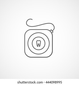Dental Floss Line Icon On White Background