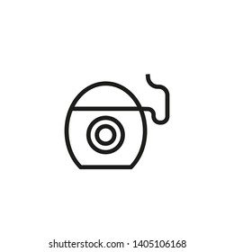 Dental floss line icon. Thread, roll, cleaning. Teeth health concept. Vector illustration can be used for topics like hygiene, toiletries, teeth car