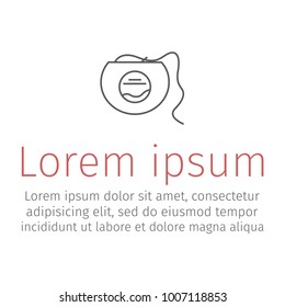 Dental floss line icon. vector illustration