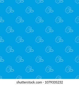 Dental floss pattern vector seamless blue repeat for any use