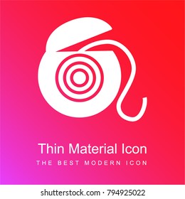 Dental floss red and pink gradient material white icon minimal design