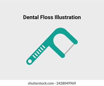 Dental floss teeth flat illustration. Dentistry and orthodontics vector illustration. Dental clinic services, stomatology, dentistry, orthodontics, oral health care and hygiene vector.