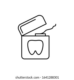 Dental floss, tooth icon. Simple line, outline vector bathroom icons for ui and ux, website or mobile application