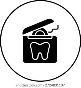 Zahnseide, Vektorsymbol. Kann für Druck-, Mobil- und Web-Anwendungen verwendet werden.