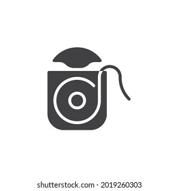 Dental floss vector icon. filled flat sign for mobile concept and web design. Dental care, floss glyph icon. Symbol, logo illustration. Vector graphics