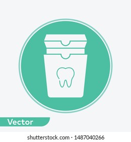 Dental floss vector icon sign symbol