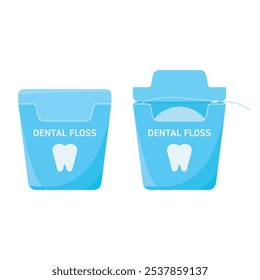 Ilustração de vetor de fio dental. Flossing ajuda com dentes limpos e saúde bucal.