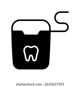 Dental Floss Vector for Oral Hygiene and Tooth Cleaning. String floss icon, dental care accessory, plaque removal concept