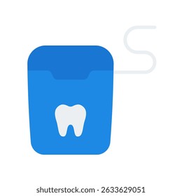Dental Floss Vector for Oral Hygiene and Tooth Cleaning. String floss icon, dental care accessory, plaque removal concept