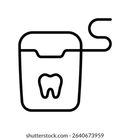 Dental Floss Vector for Oral Hygiene and Tooth Cleaning. String floss icon, dental care accessory, plaque removal concept