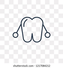 Dental floss vector outline icon isolated on transparent background, high quality linear Dental floss transparency concept can be used web and mobile