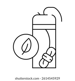 dental floss zero waste line icon vector. dental floss zero waste sign. isolated contour symbol black illustration