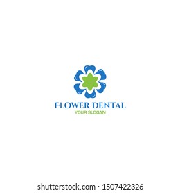 Dental Flower Logo Design vector