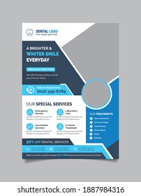 Dental Flyer Template Design. Medical, Dentist, Clinic, Hospital Flyer Template Design For Your Medical Business.