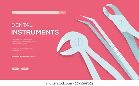 Dental flyer, web banner, ui header, enter site. Invitation concept background. Layout illustration modern slider page