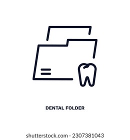 dental folder icon. Thin line dental folder icon from dental health collection. Editable dental folder symbol can be used web and mobile
