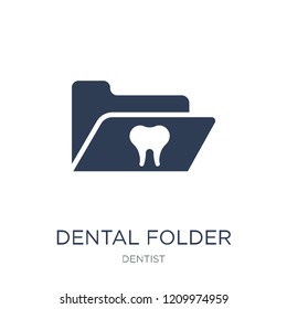 Dental Folder icon. Trendy flat vector Dental Folder icon on white background from Dentist collection, vector illustration can be use for web and mobile, eps10