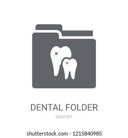 Dental Folder icon. Trendy Dental Folder logo concept on white background from Dentist collection. Suitable for use on web apps, mobile apps and print media.