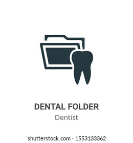Dental folder vector icon on white background. Flat vector dental folder icon symbol sign from modern dentist collection for mobile concept and web apps design.