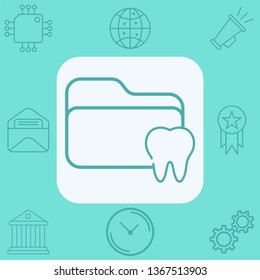 Dental folder vector icon sign symbol