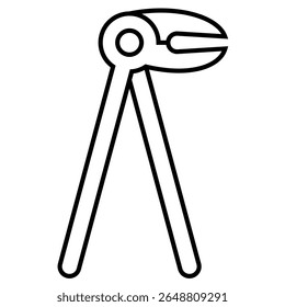 Dental Forcep outline icon isolated on white