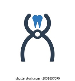 Icono del fórceps dental - icono de la herramienta de extracción de dientes