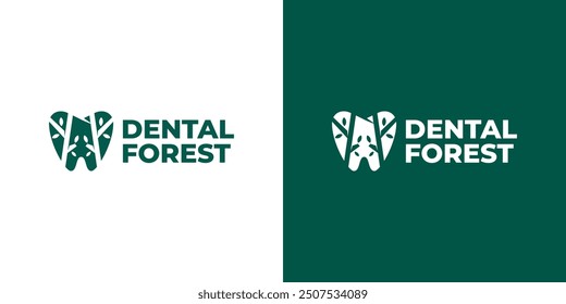 dental forest vector logo design