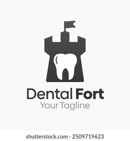 Plantilla de diseño de logotipos de Fort Dental. Bueno para empresas, agencias, comunidad y Organización