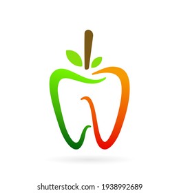 dental fruit logo vector icon