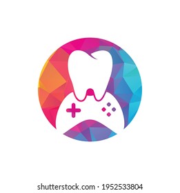 Dental Game Logo Icon Design. Tooth And Console vector logo design.