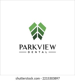 Dental and garden natural view logo vector