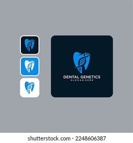 dental with genetics logo design template