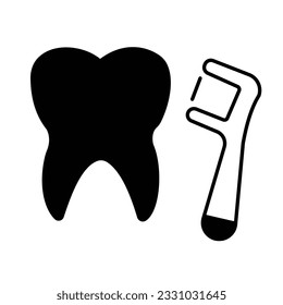 Dental Glyph Vector Icon that can easily edit or modify

