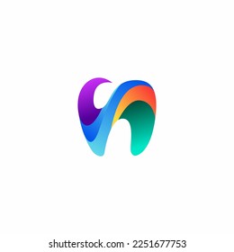 Dental Gradient Colorful Icon Logo. Dentistry tooth gradient color logo. Branding for dentist, clinic, health. 