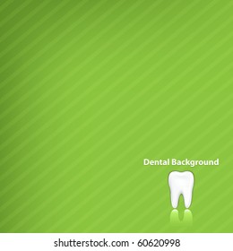 Dental Green Background With Tooth, Vector Illustration