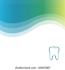 Dental Green Background With Tooth, Vector Illustration