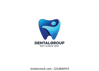Dental Group People Logo Illustration Vector Template