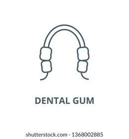 Dental gum line icon, vector. Dental gum outline sign, concept symbol, flat illustration